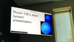 A student presenting their solar system presentation