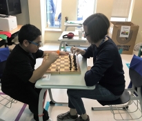 Miguel with his teacher, Kate