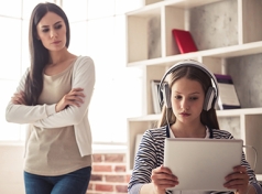 Parent watching daughter